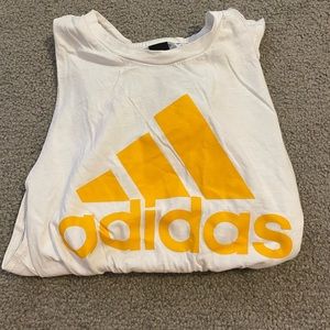 Adidas white and yellow/ orange tank
